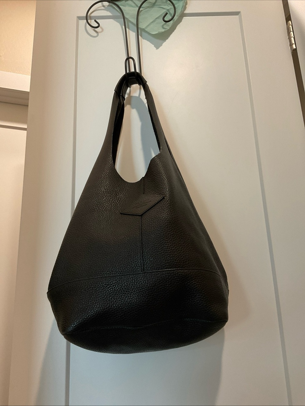 Rag & Bone Logan Shopper Tote Bag Slouchy Black Pebbled Leather Shoulder Bag